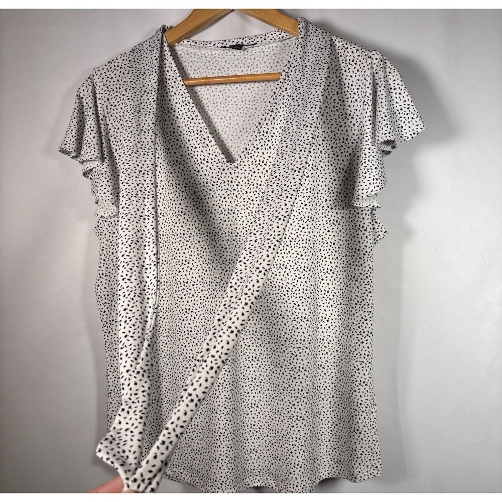 Adrianna Papell Top Womens Large Tie Neck Classic Chic Drapey Office Career